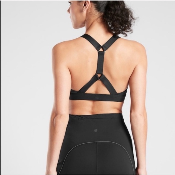 Athleta Ascent Bra Black T-Back Sports Bra A-C - Picture 2 of 9
